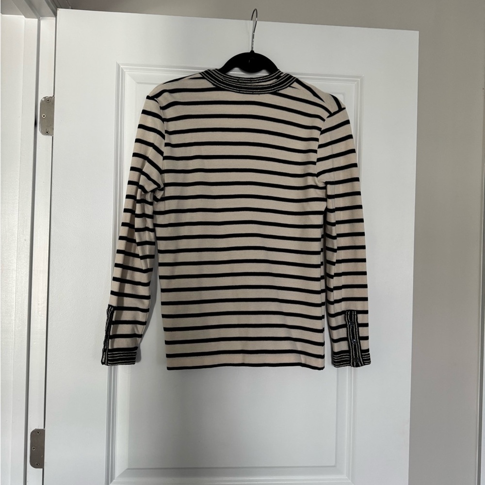 J. Crew Navy and Cream Striped Cardigan and Shell Set - Picture 2 of 7